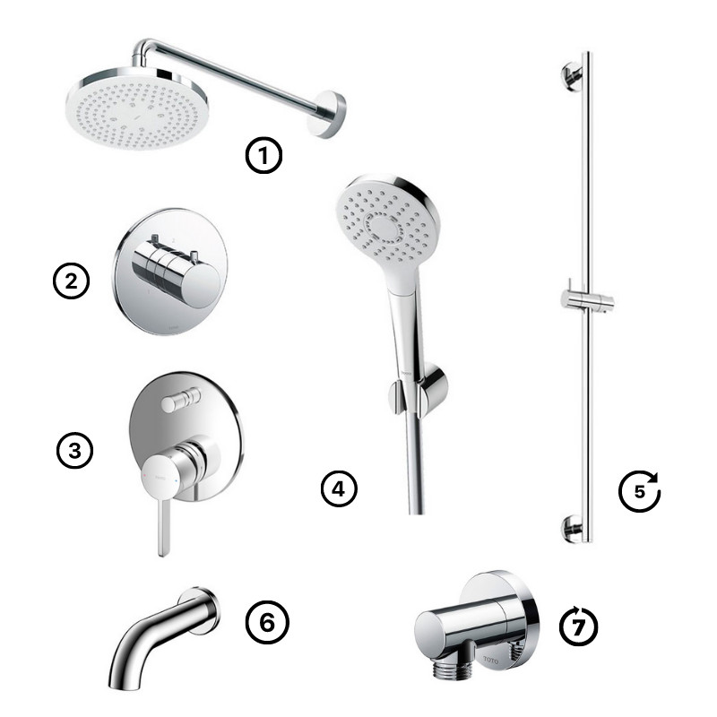 Bộ Sen Gắn Tường ToTo Loại Tròn TBW01003A