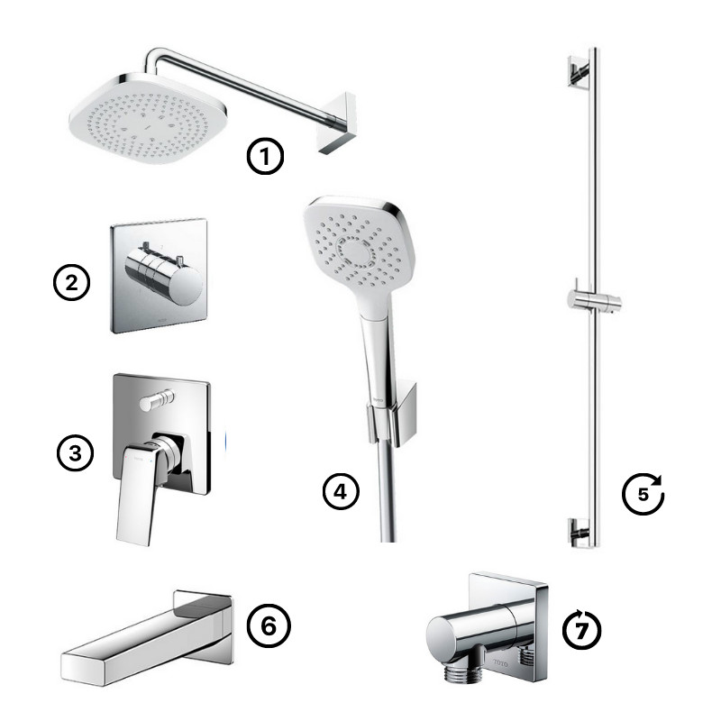 Bộ Sen Gắn Tường ToTo Loại Vuông TBW02003A