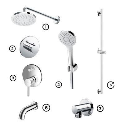 Bộ Sen Gắn Tường ToTo Loại Tròn TBW01003A